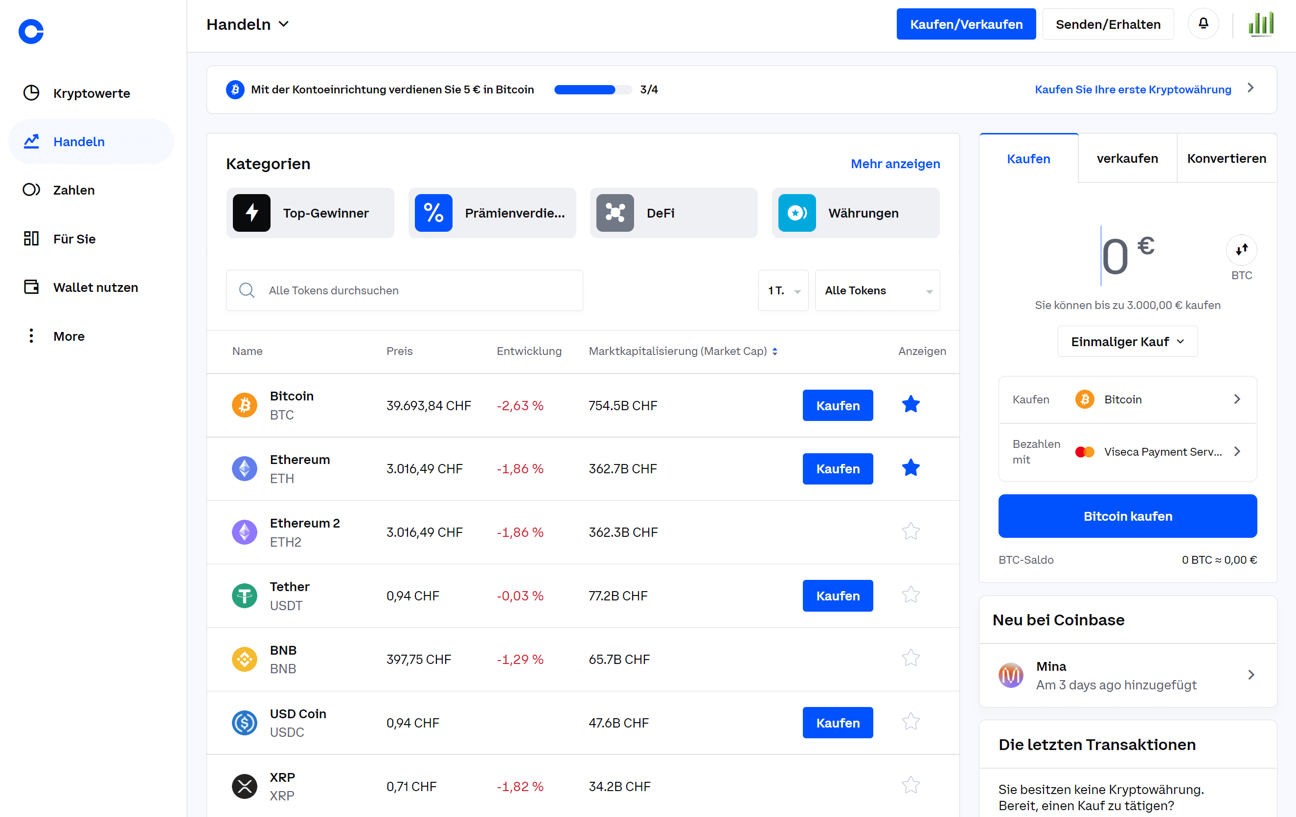 Coinbase Erfahrungen Schweiz Handelsplattform