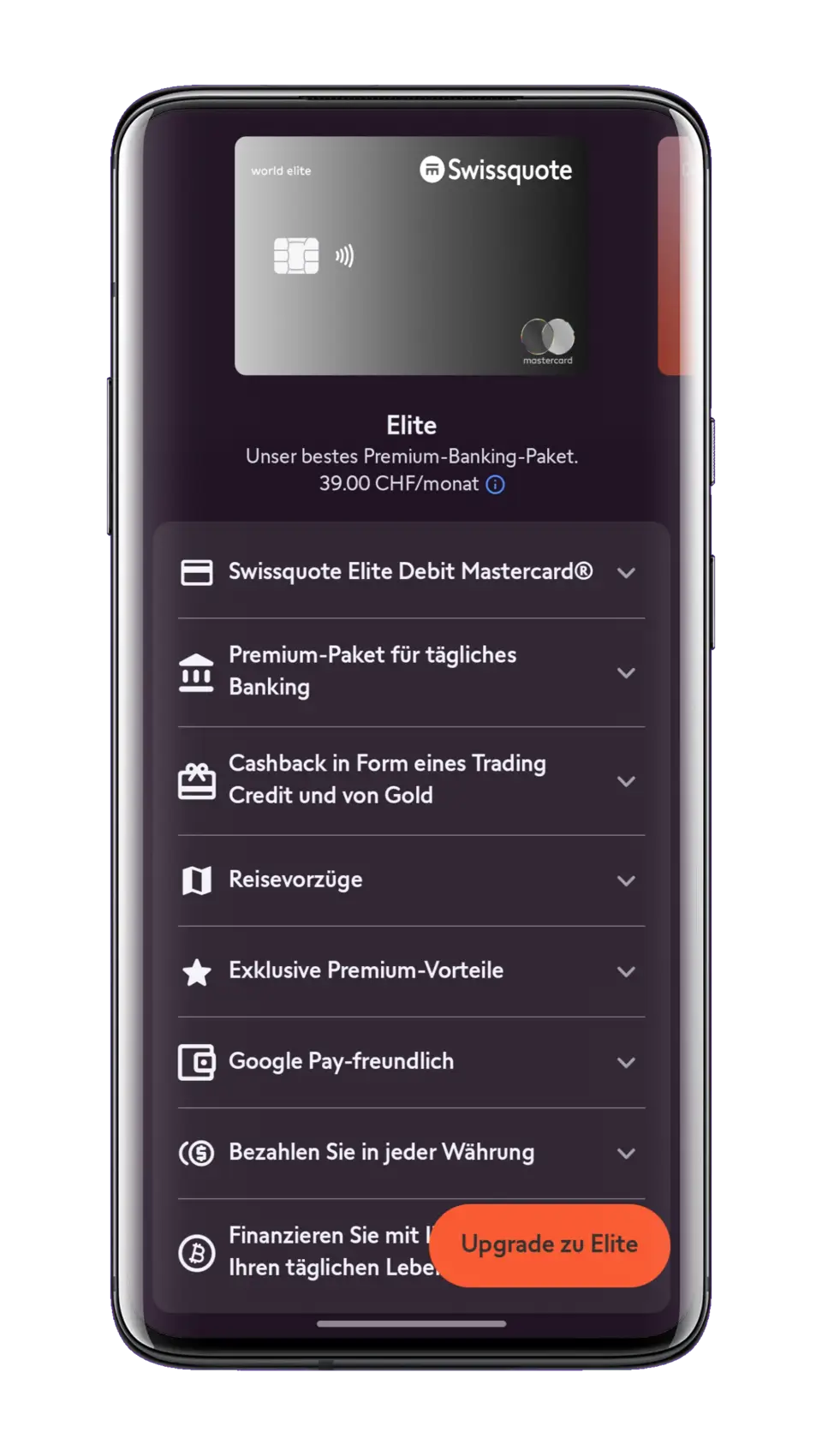 Elite Debit Mastercard Funktionen und Vorteile