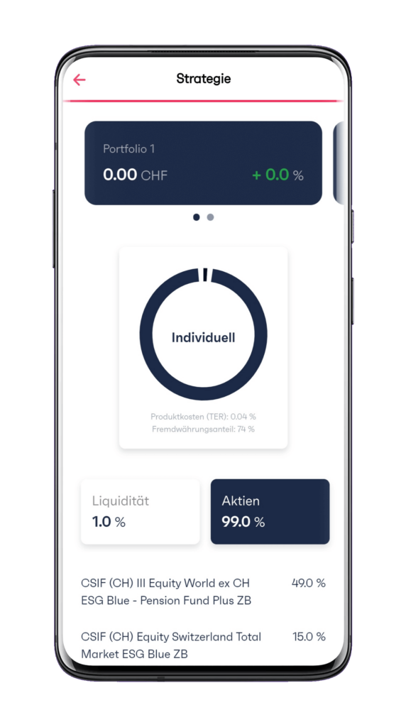 Finpension Smartphone App