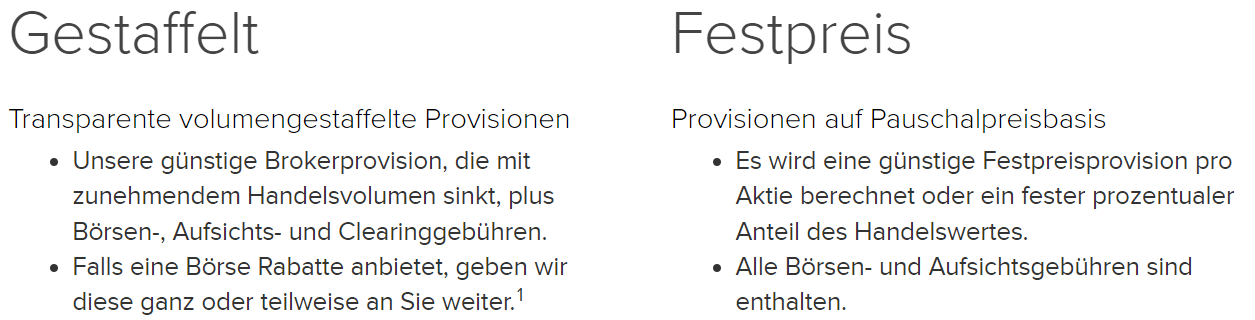 Interactive Brokers Gebühren Courtagen Aktienhandel gestaffelt vs festpreis