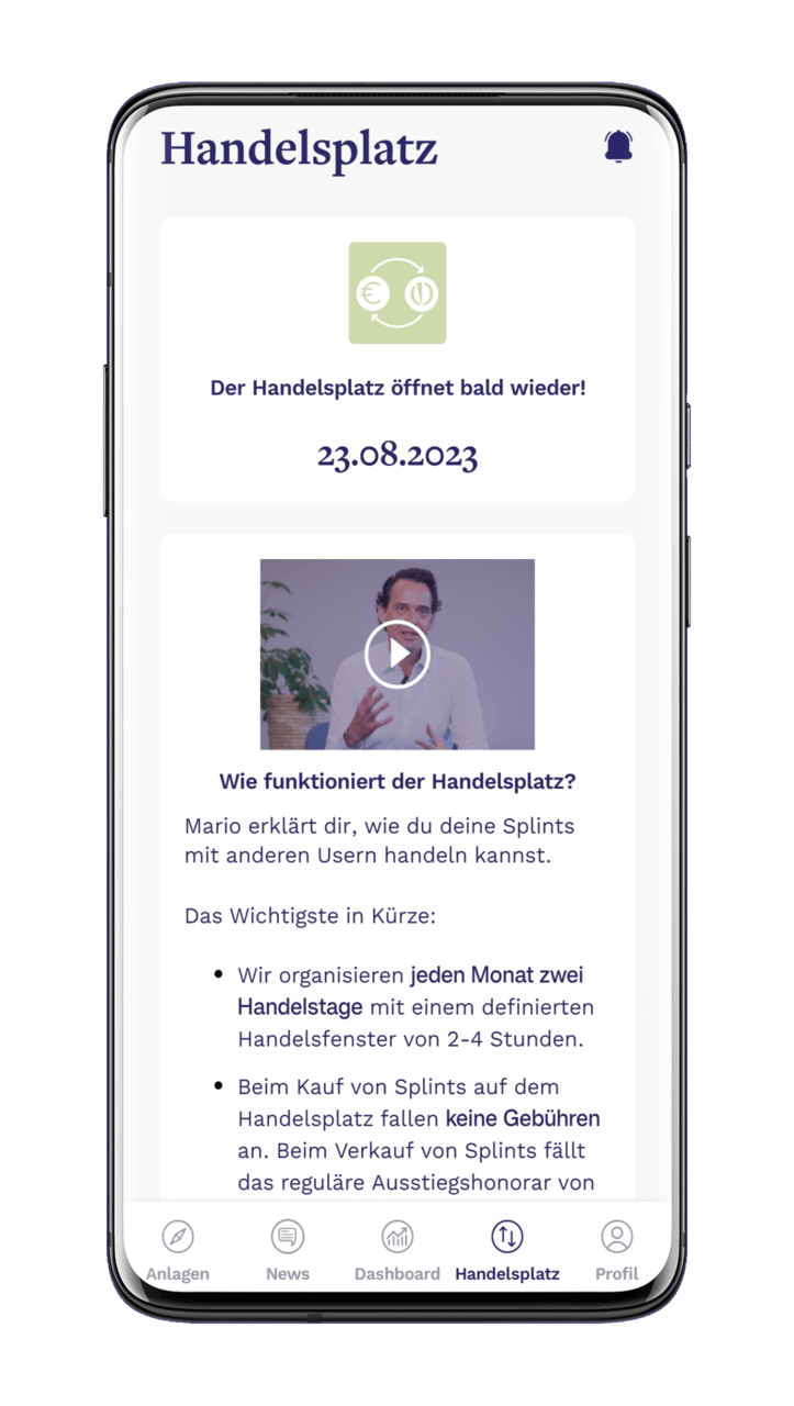 Splint Invest Handelsplatz