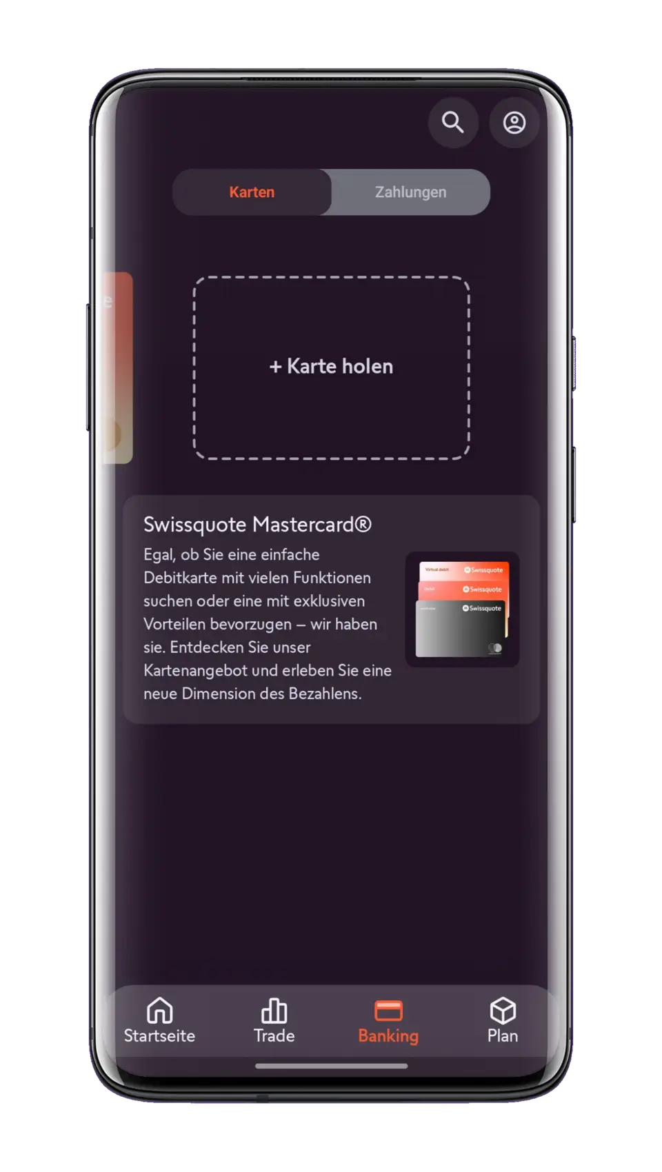 Swissquote Debit Mastercard bestellen