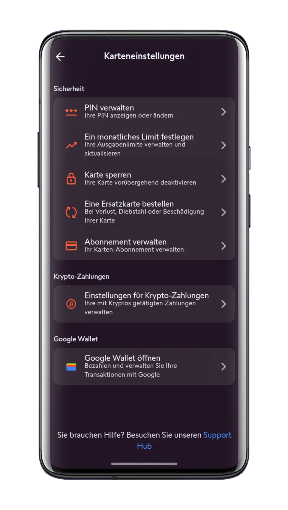 Swissquote Karteneinstellungen