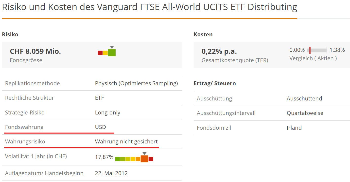 Währungsrisiko und Fondswährung bei ETFs