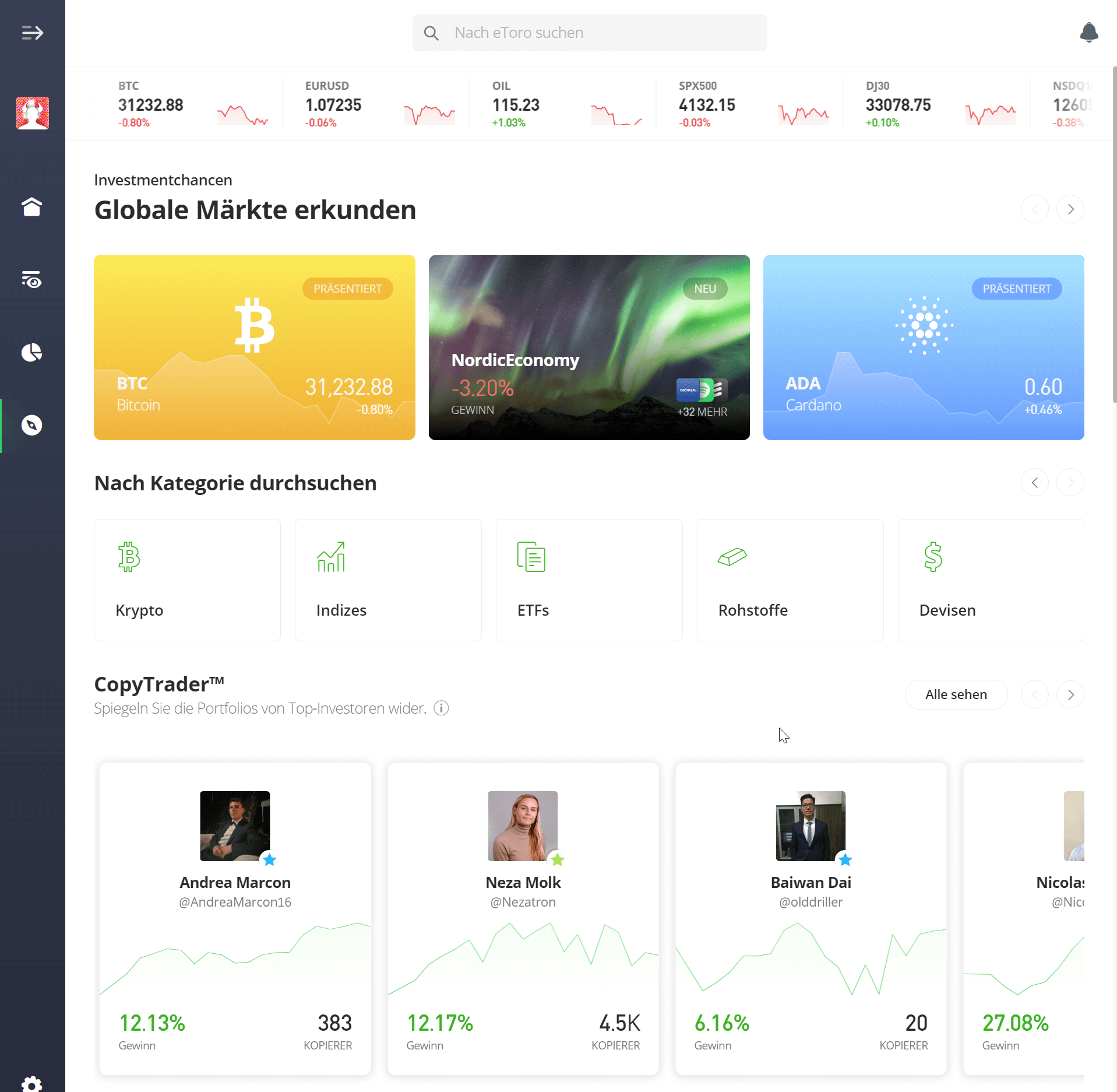 eToro Broker Handelplattform und Social Trading