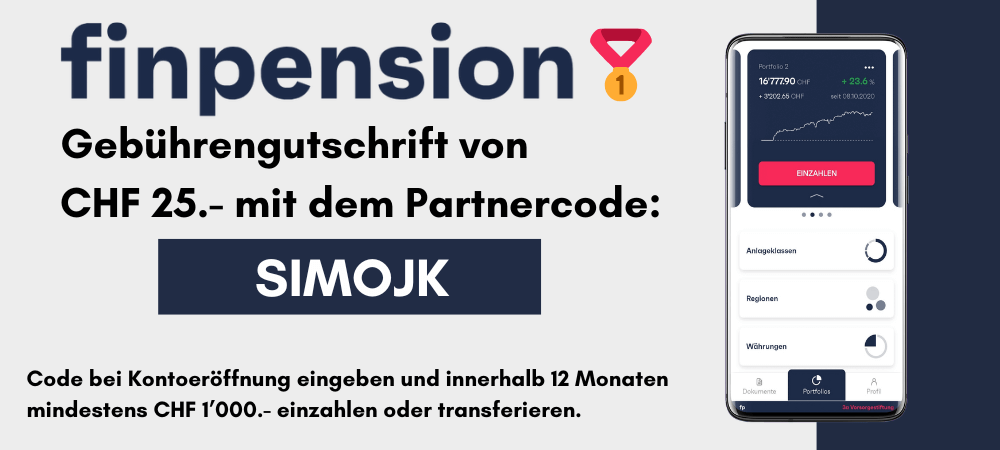 finpension Gutscheincode Säule 3a und Freizügigkeit