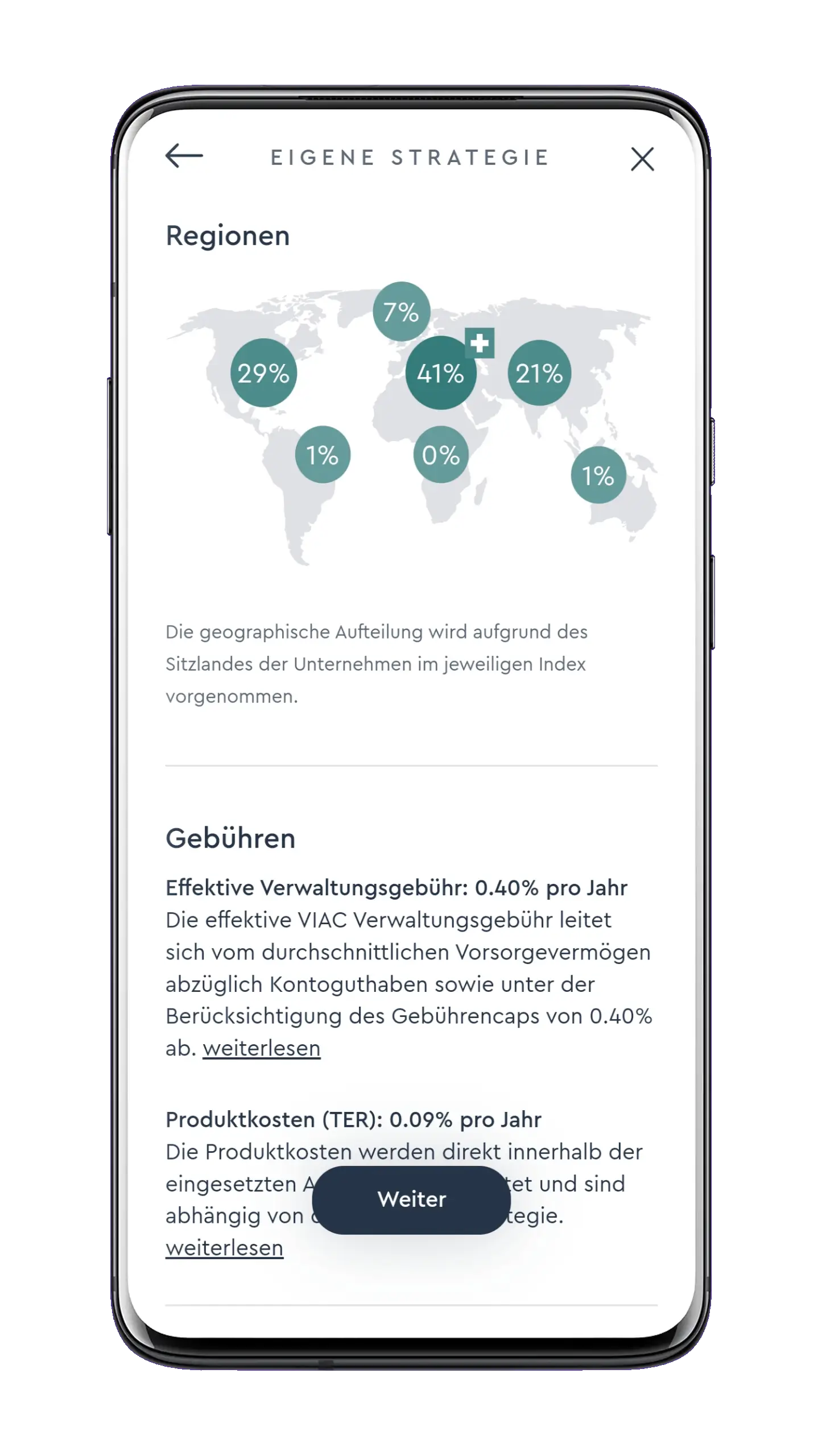 viac 3a eigene Strategie Gebühren und Regionen